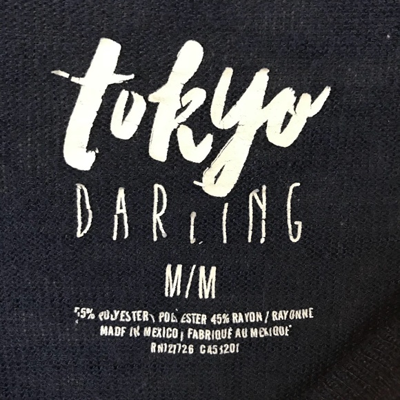 Tokyo Darling Hey Monday You Jerk Navy Knit Top M - Picture 4 of 8
